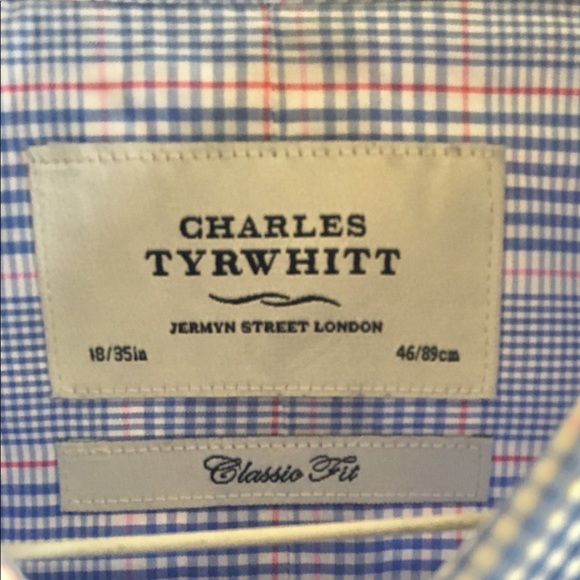 Charles Tyrwhitt Blue Plaid Button Down - Picture 3 of 3